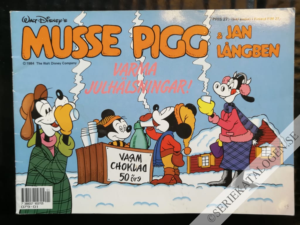 Framsida på Musse Pigg och Jan Långben Varma julhälsningar! (1989)