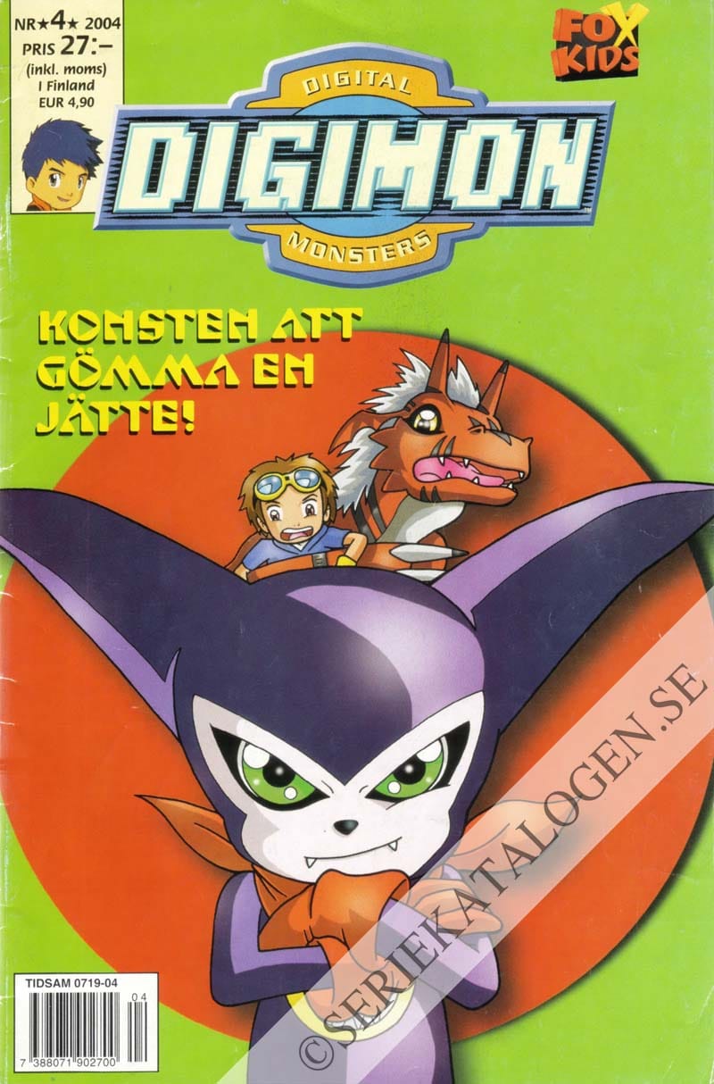 Framsida på Digimon - digital monsters Konsten att gömma en jätte! (2004)