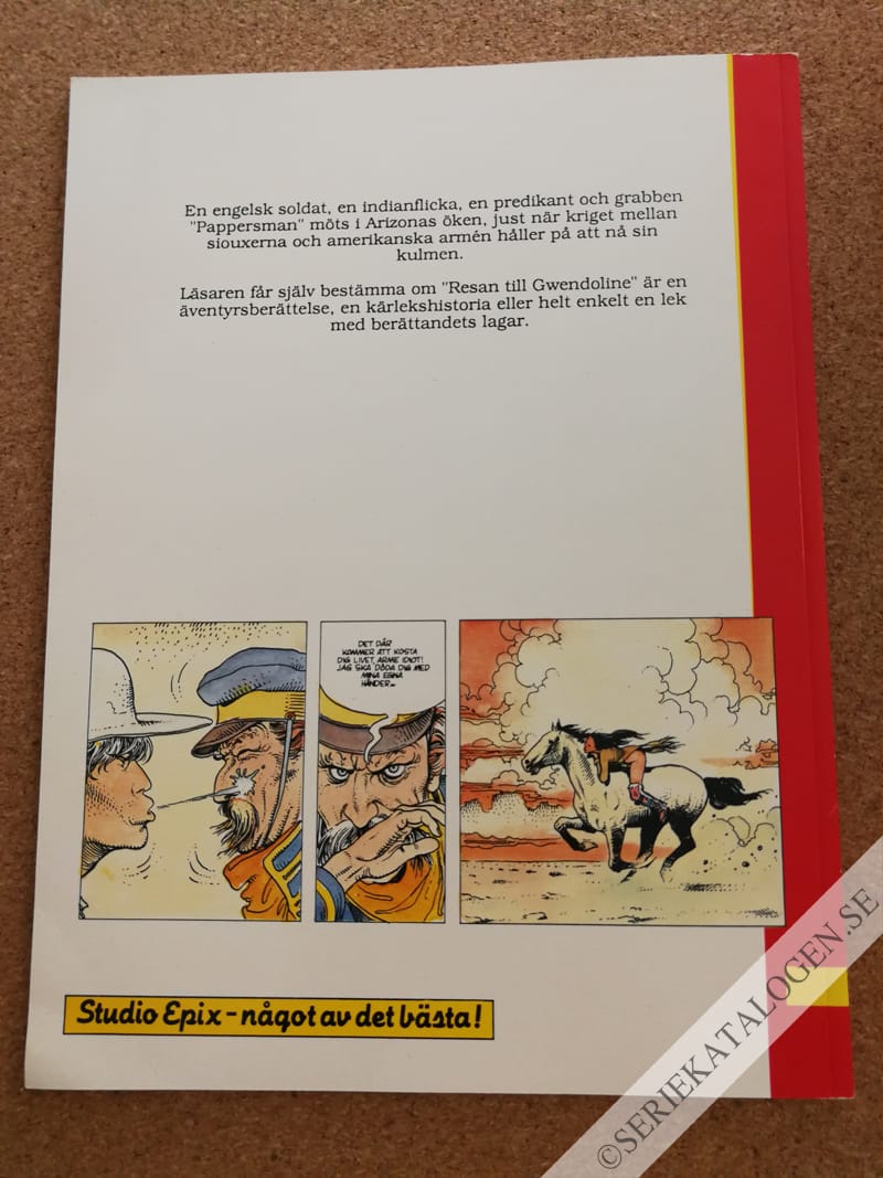 Baksida på Resan till Gwendoline (1987)