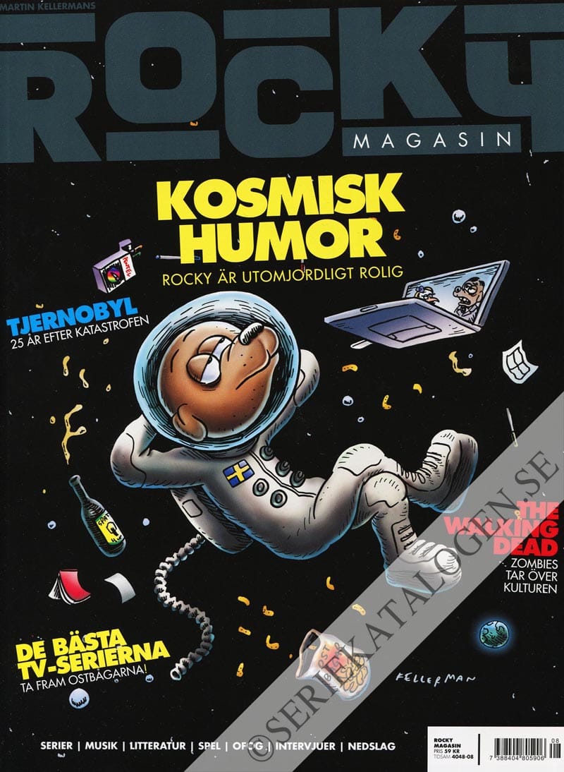 Framsida på Martin Kellermans Rocky #8 - Kosmisk humor - Rocky är utomjordligt rolig (2011)