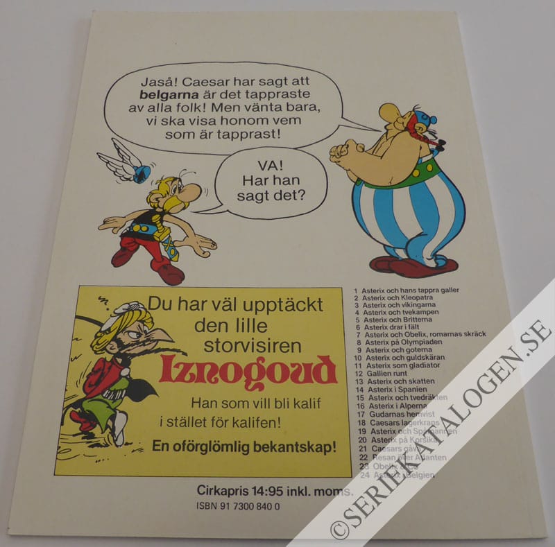 Baksida på Asterix i Belgien (1979)