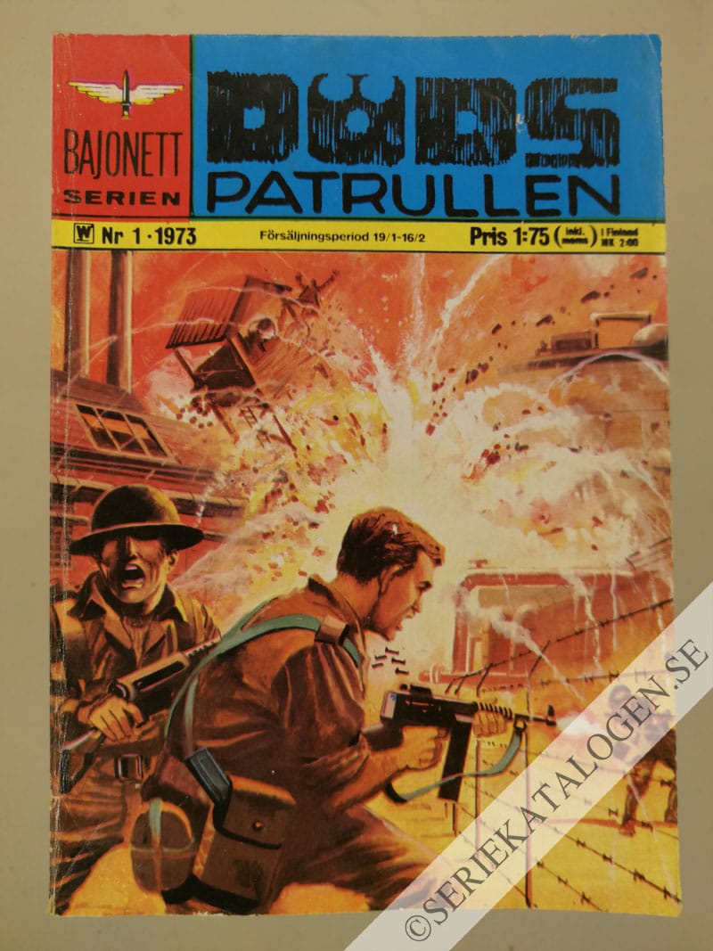 Framsida på Bajonettserien Dödspatrullen (1972)