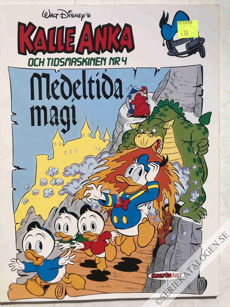 Framsida på Kalle Anka och tidsmaskinen Medeltida magi (1990)