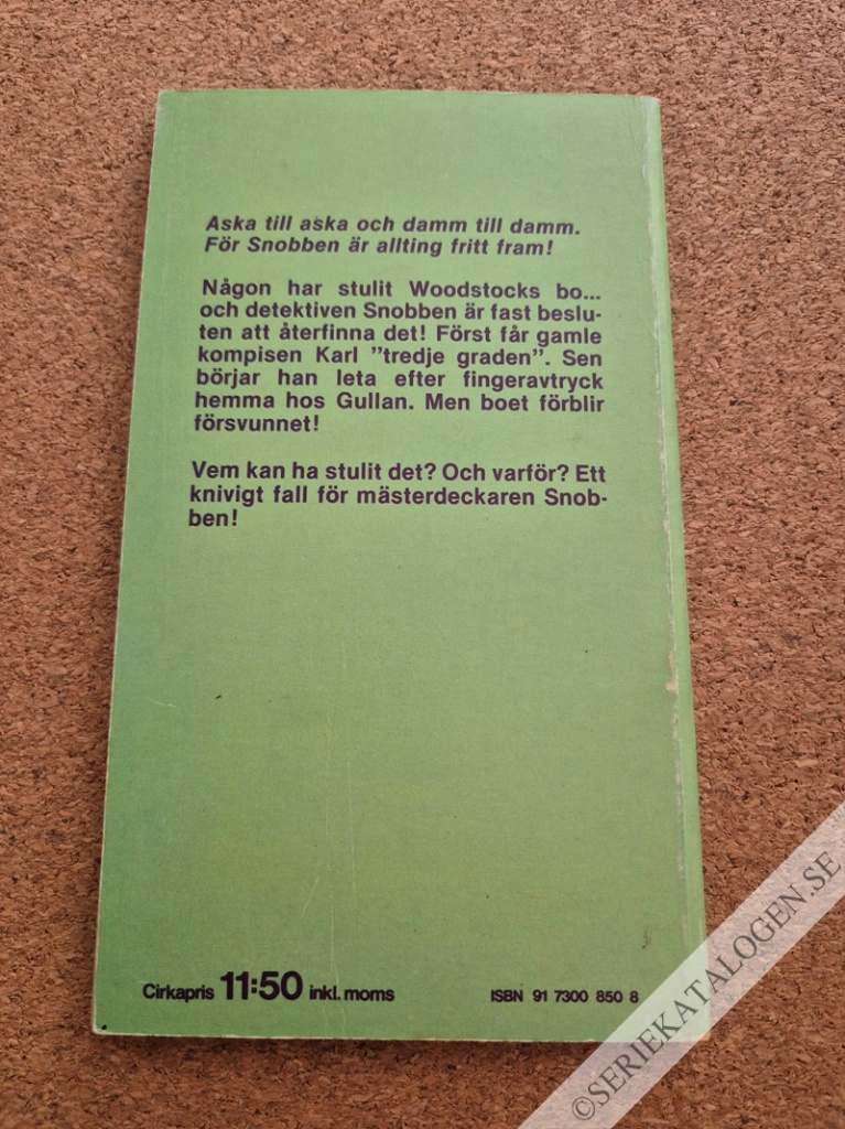 Baksida på Ett knivigt fall för Snobben (1979)