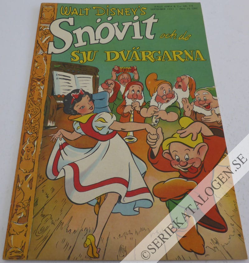 Framsida på Walt Disney's serier Snövit och de sju dvärgarna (1951)