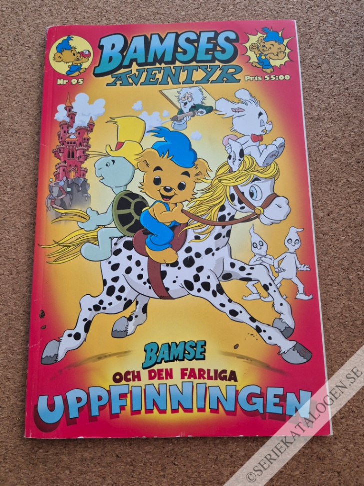 Framsida på Bamses äventyr #95 - Bamse och den farliga uppfinningen (2021)