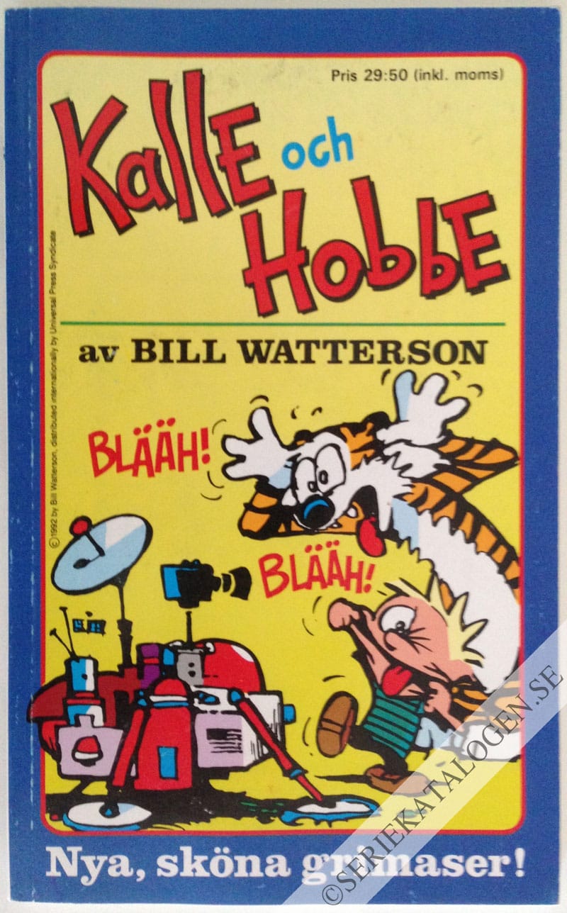 Framsida på Kalle och Hobbe Nya, sköna grimaser! (1991)