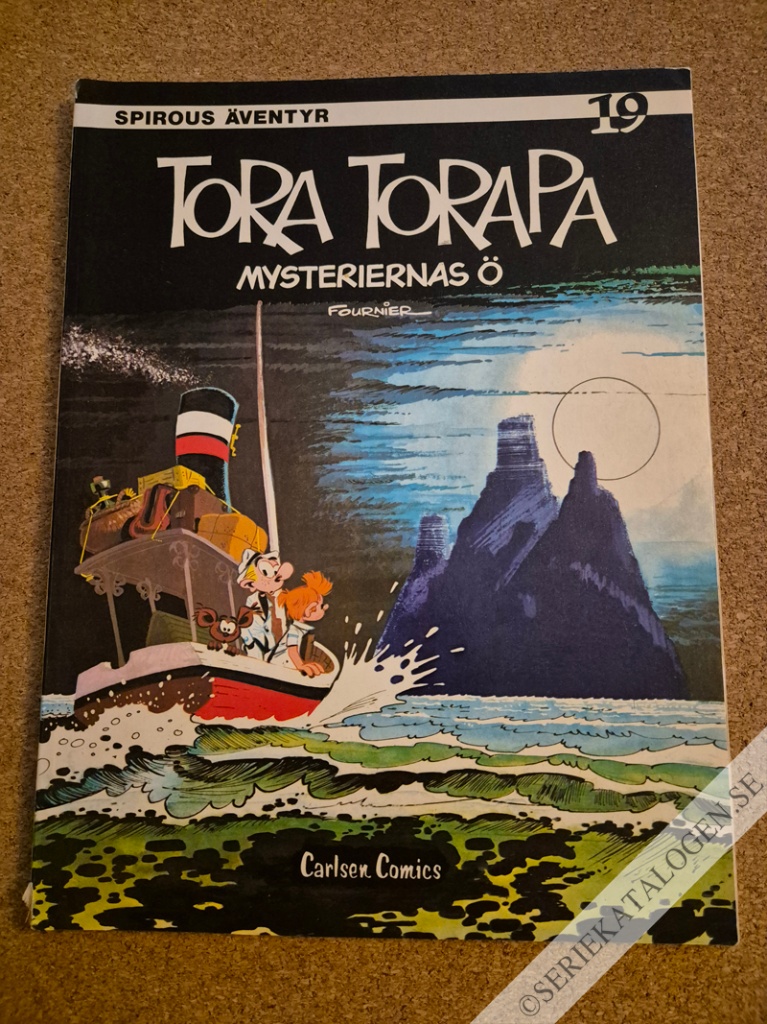 Framsida på Spirous äventyr Tora Torapa – mysteriernas ö (1981)