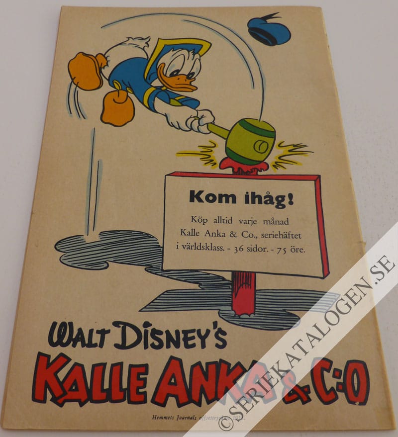 Baksida på Kalle Anka och den musikaliska sjöormen (1955)