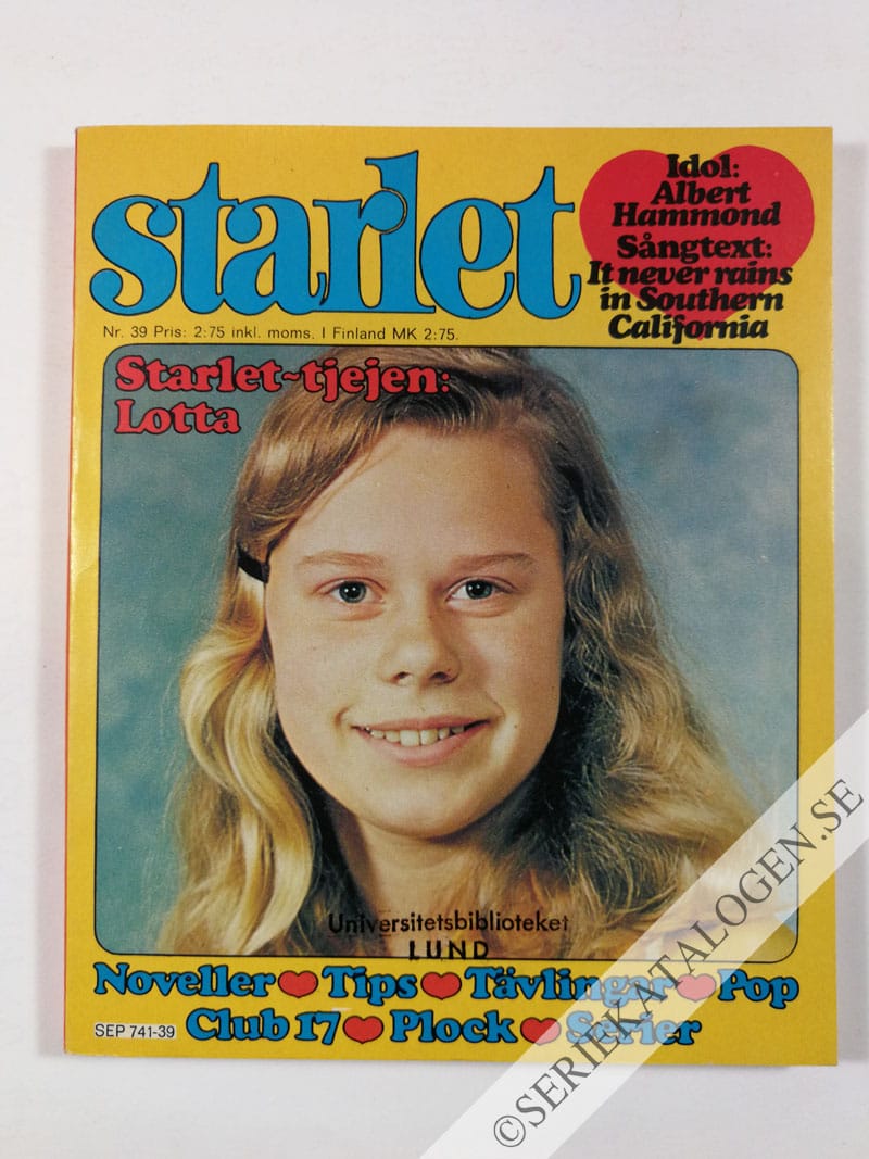 Framsida på Starlet #39 (1976)