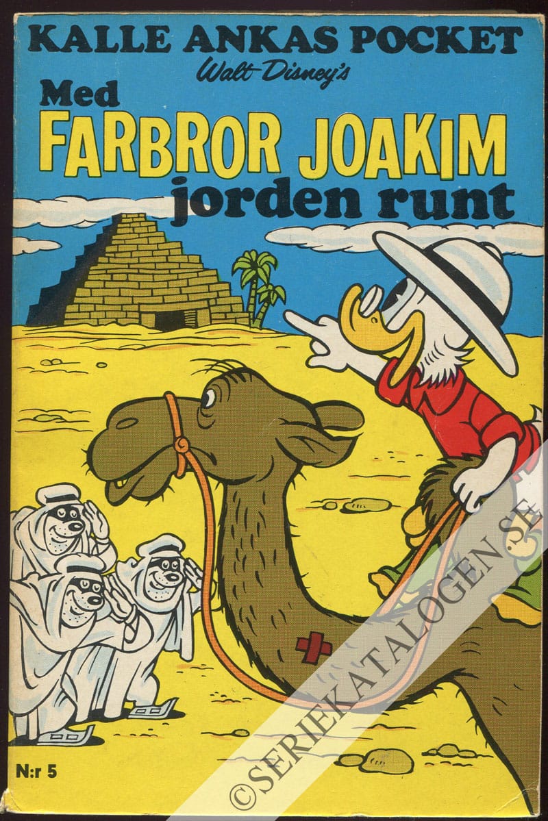 Framsida på Kalle Ankas pocket Med Farbror Joakim jorden runt (1970)