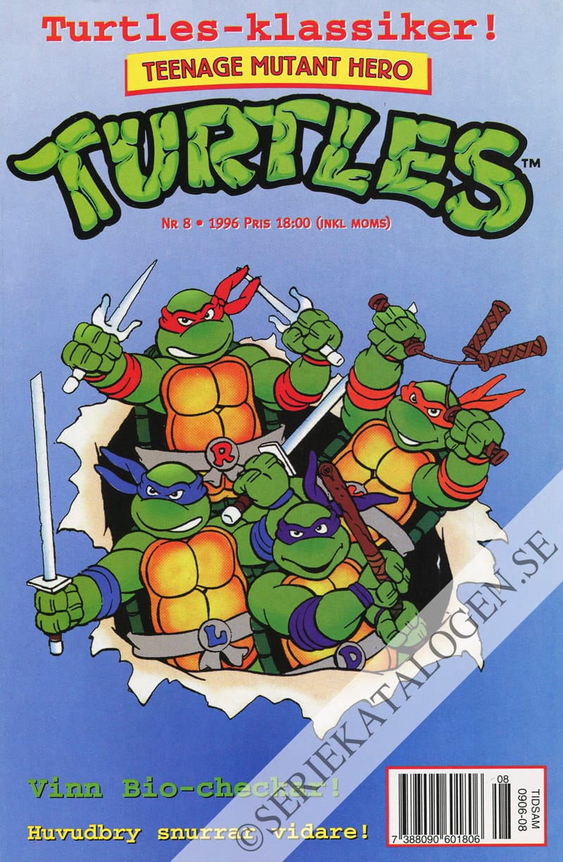 Framsida på Teenage mutant hero turtles #8 (1996)