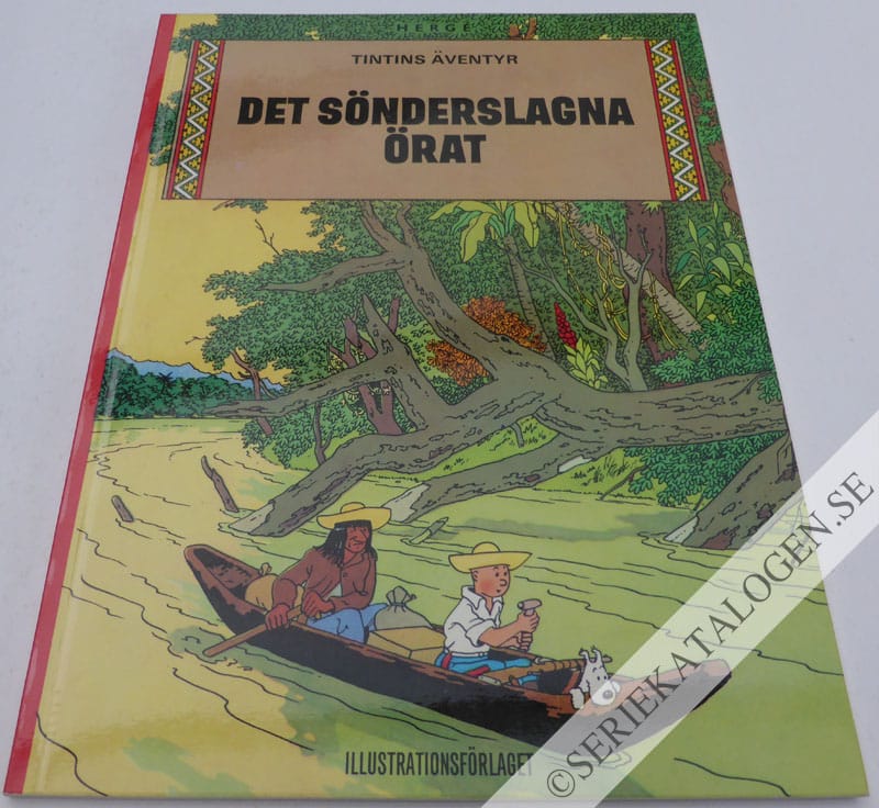 Framsida på Tintins äventyr Det sönderslagna örat (1971)