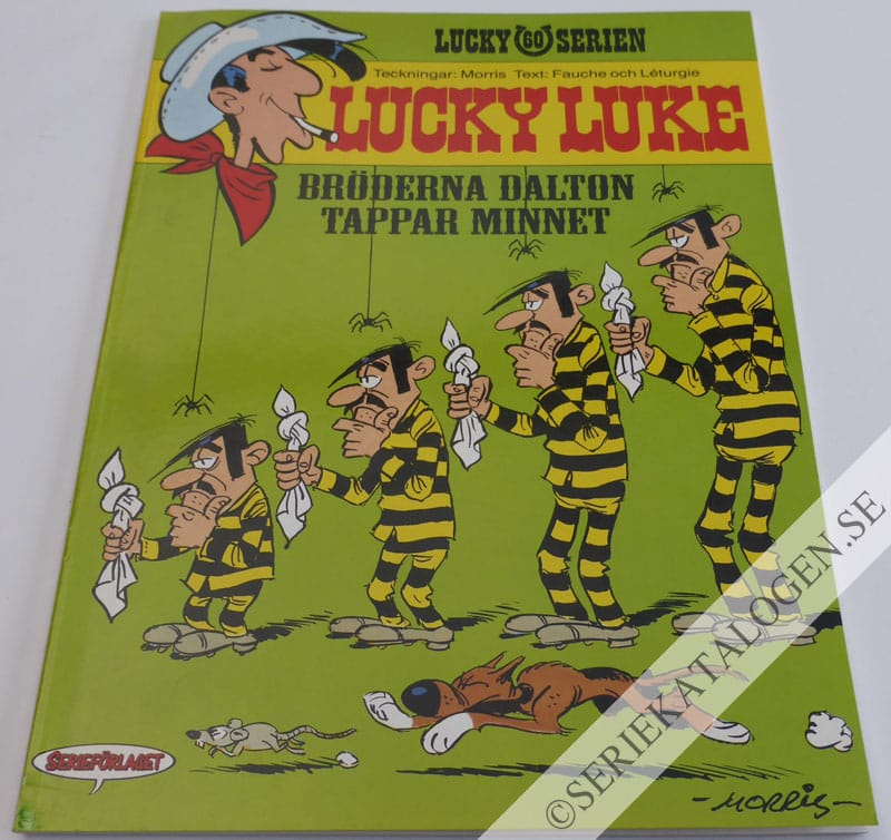 Framsida på Lucky Lukes äventyr #60 - Bröderna Dalton tappar minnet (1991)