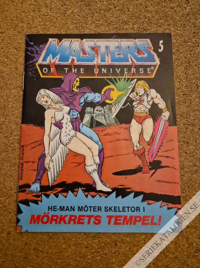 Framsida på Masters of the universe He-Man möter Skeletor i Mörkrets tempel! (1982)