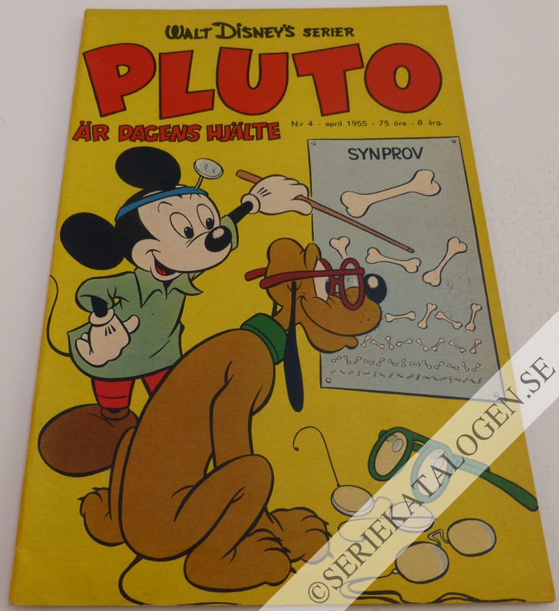 Framsida på Walt Disney's serier Pluto är dagens hjälte (1955)