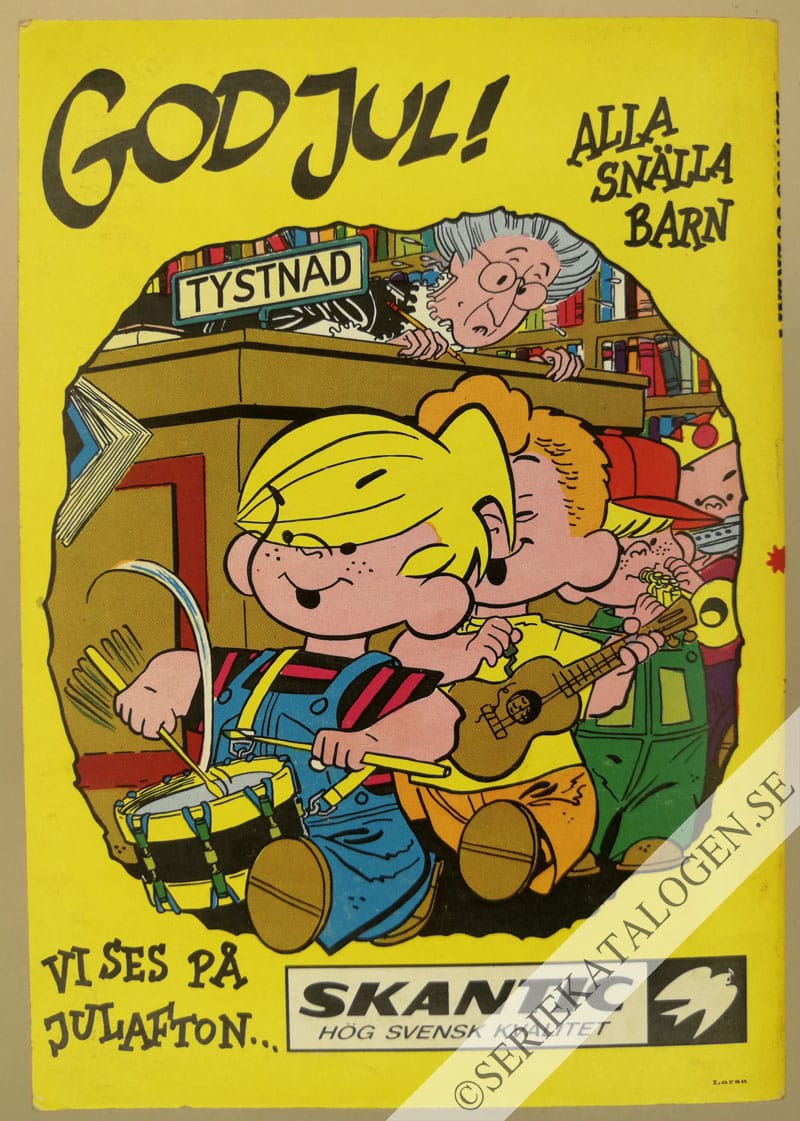 Baksida på Dennis julklapp (1969)
