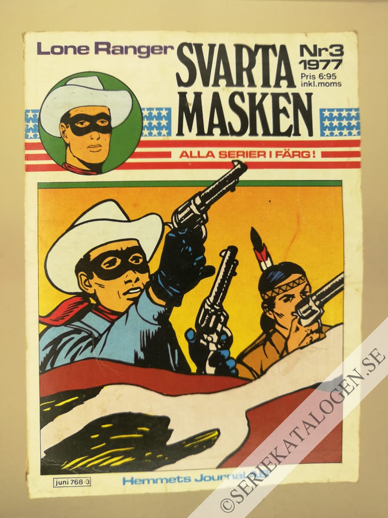 Framsida på Lone Ranger Svarta Masken #3 (1977)