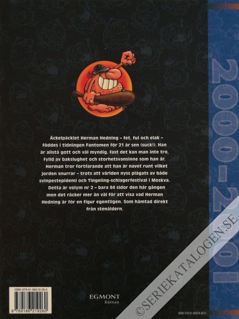 Baksida på Samlade serier 2000-2001 (2009)