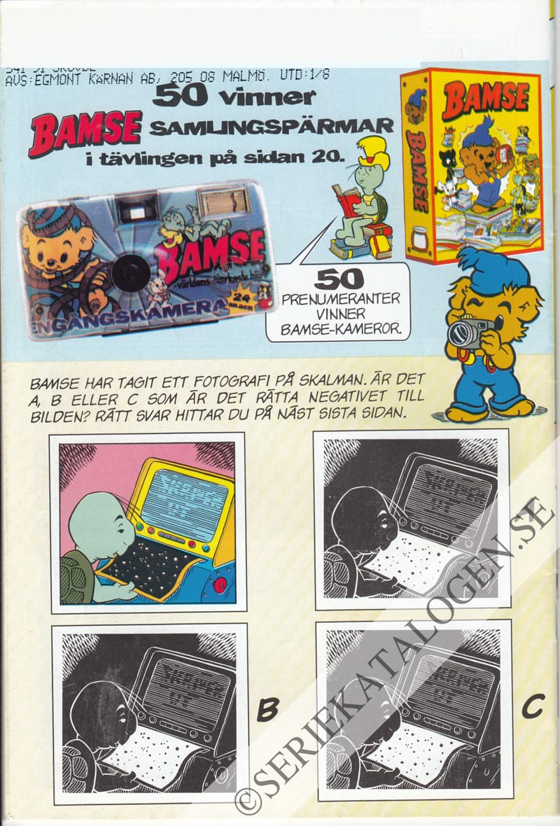 Baksida på Bamse och önskemanicken (2003)