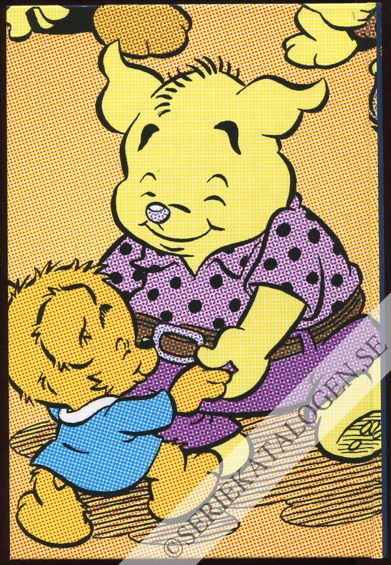 Baksida utan skyddsomslag på Bamse och Skalmans släktingar (2014)