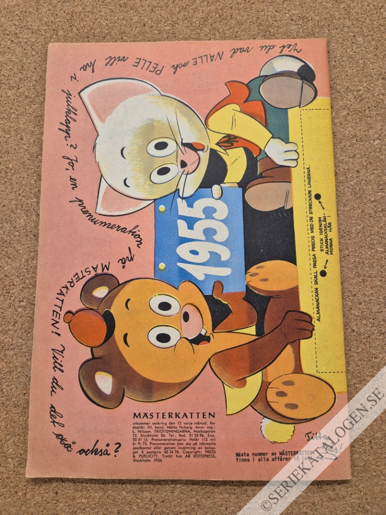Baksida på Mästerkattens jul (1954)