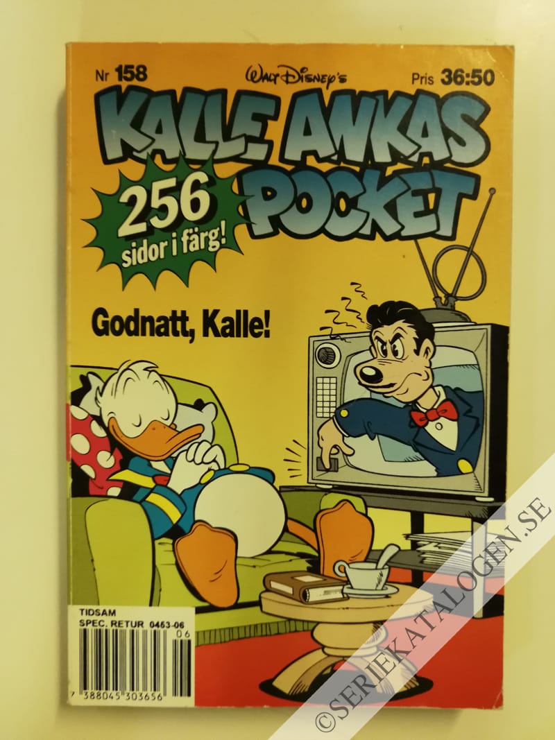 Framsida på Kalle Ankas pocket #158 - Godnatt, Kalle! (1993)