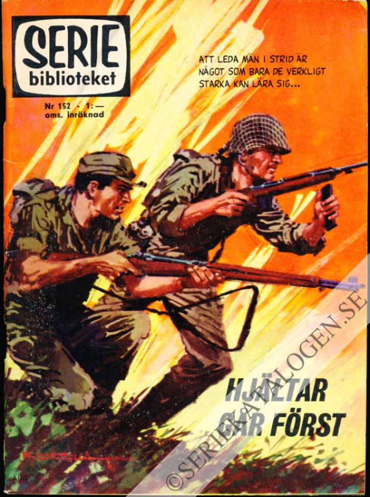 Framsida på Seriebiblioteket #152 - Hjältar går först (1966)