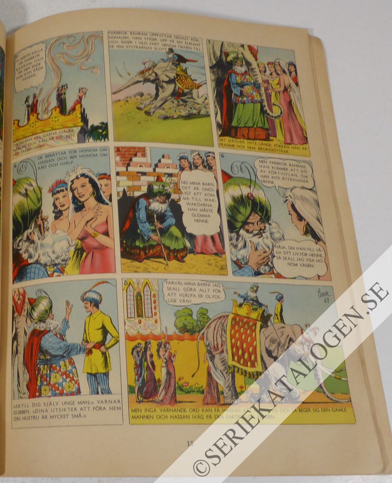 Exempel på Berättelsen om Hassan från Bagdad och prinsessan från Wak-Wak-öarna (1946)