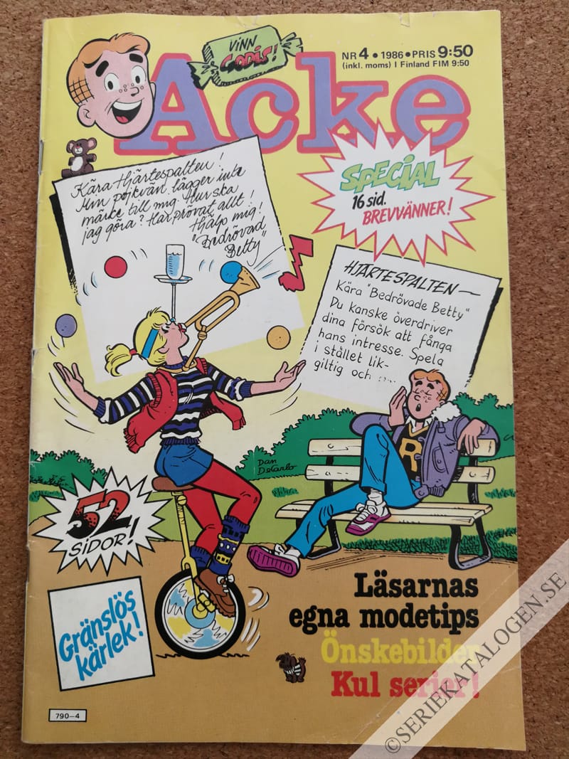 Framsida på Acke #4 (1986)