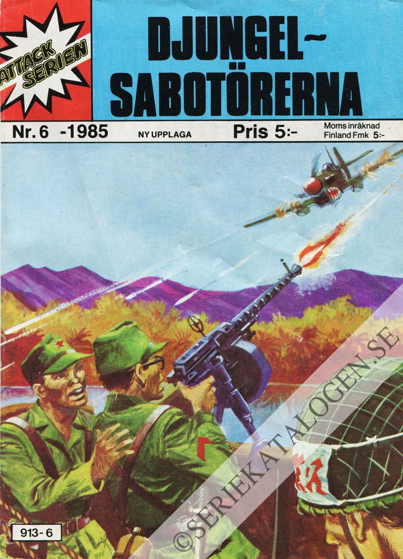 Framsida på Attackserien Djungelsabotörerna (1985)