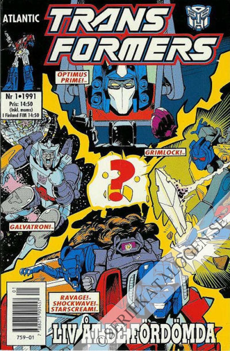 Framsida på Transformers #1 (1991)
