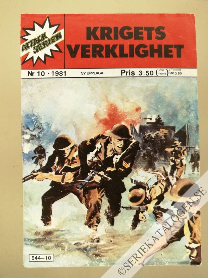 Framsida på Attackserien Krigets verklighet (1981)