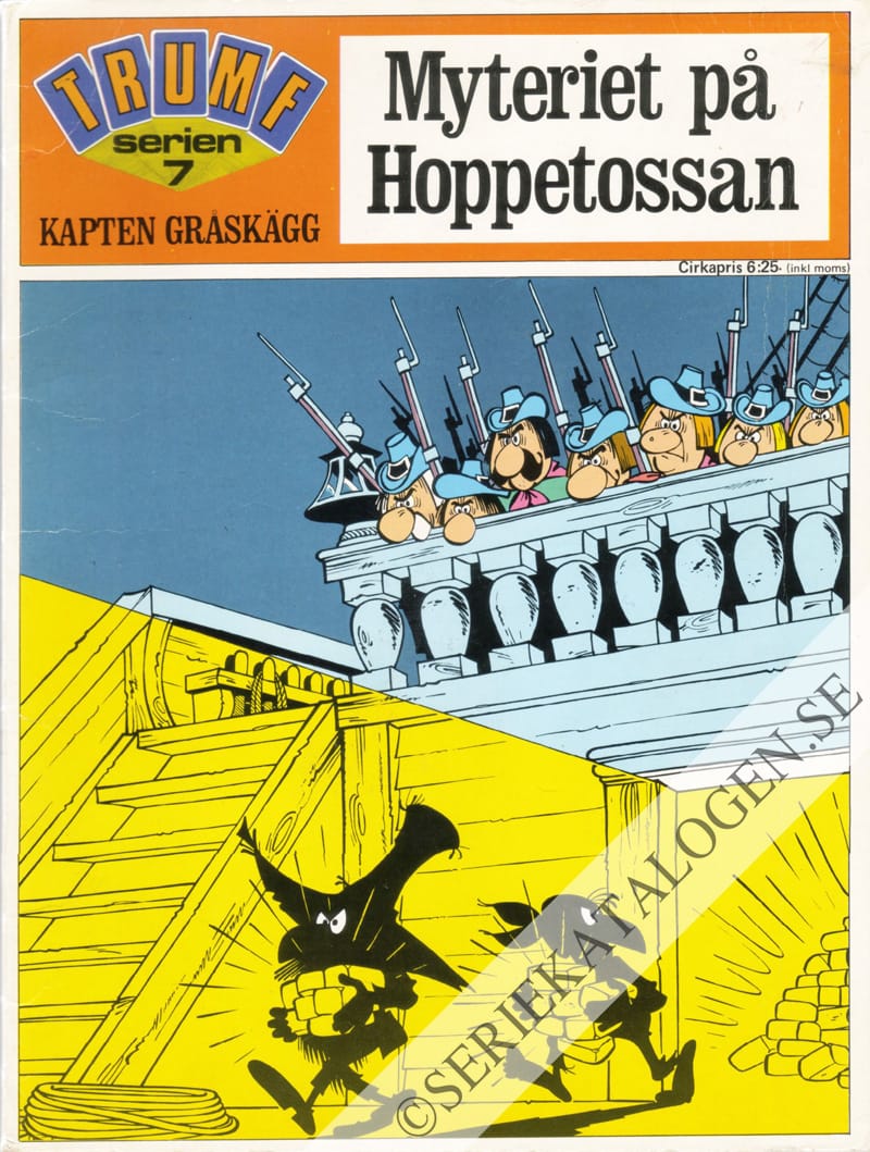 Framsida på Trumf-serien Kapten Gråskägg - Myteriet på Hoppetossan (1972)