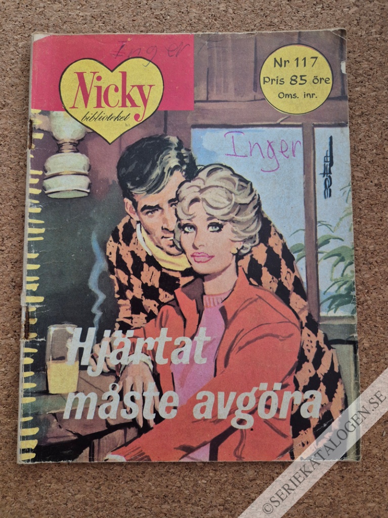 Framsida på Nicky-biblioteket #117 - Hjärtat måste avgöra (1963)