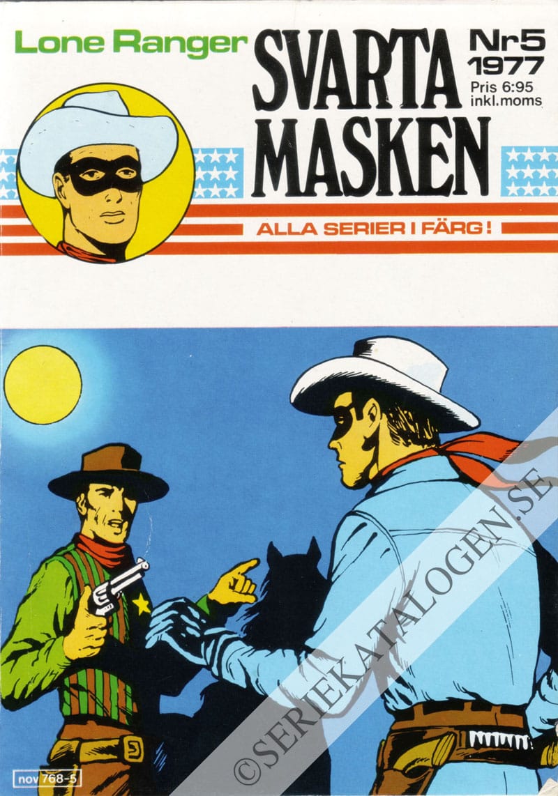 Framsida på Lone Ranger Svarta Masken #5 (1977)