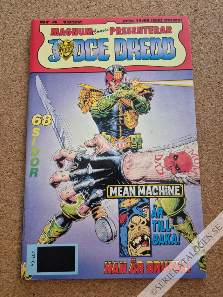 Framsida på Magnum comics presenterar Judge Dredd #4 (1992)