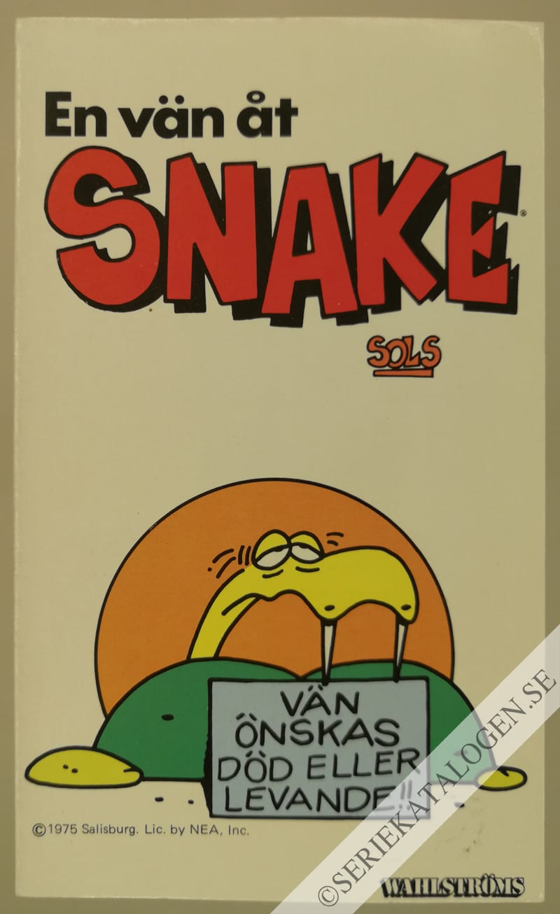 Framsida på Snake En vän åt Snake (1986)