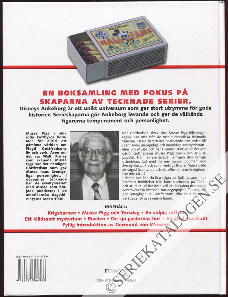 Baksida utan skyddsomslag på Floyd Gottfredson (2007)