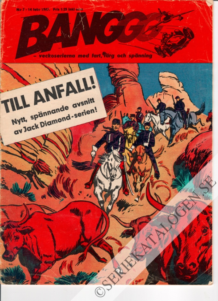 Framsida på Banggg - veckoserierna med fart, färg och spänning #7 (1967)
