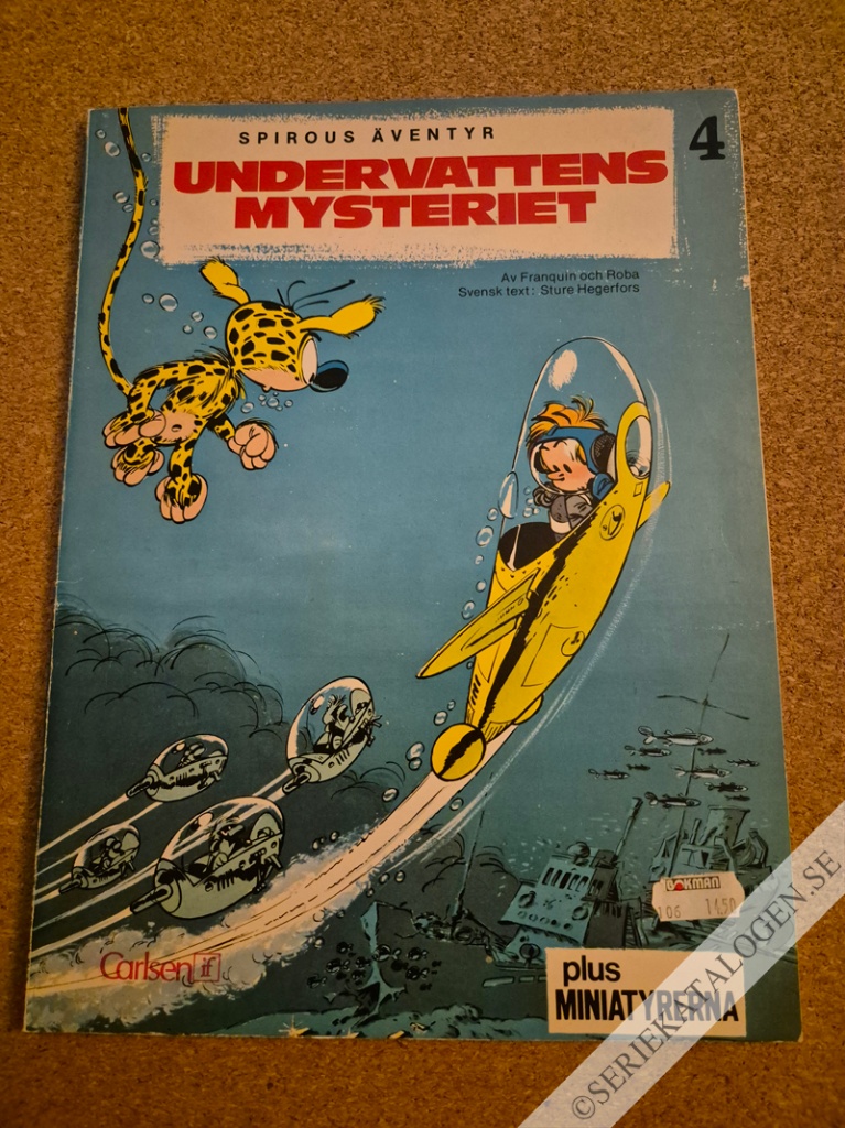 Framsida på Spirous äventyr Undervattensmysteriet / Miniatyrerna (1975)