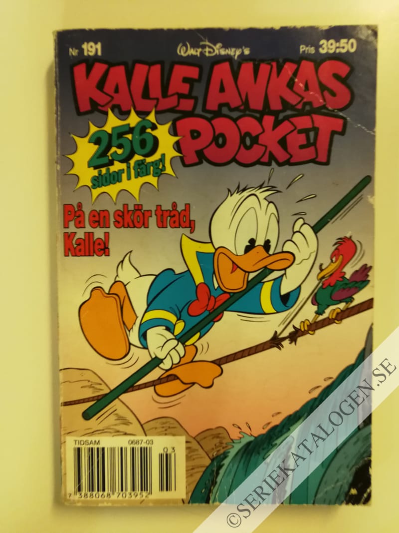 Framsida på Kalle Ankas pocket #191 - På en skör tråd, Kalle! (1996)