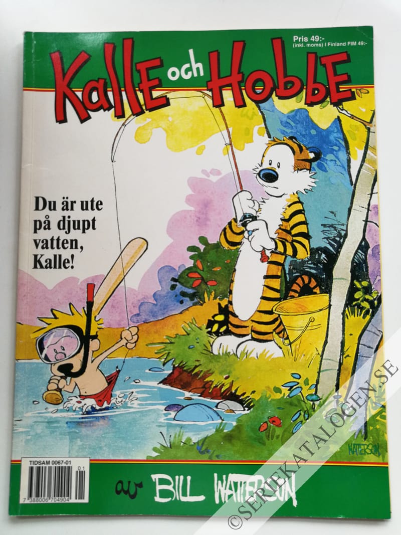 Framsida på Kalle och Hobbe Du är ute på djupt vatten, Kalle! (1997)
