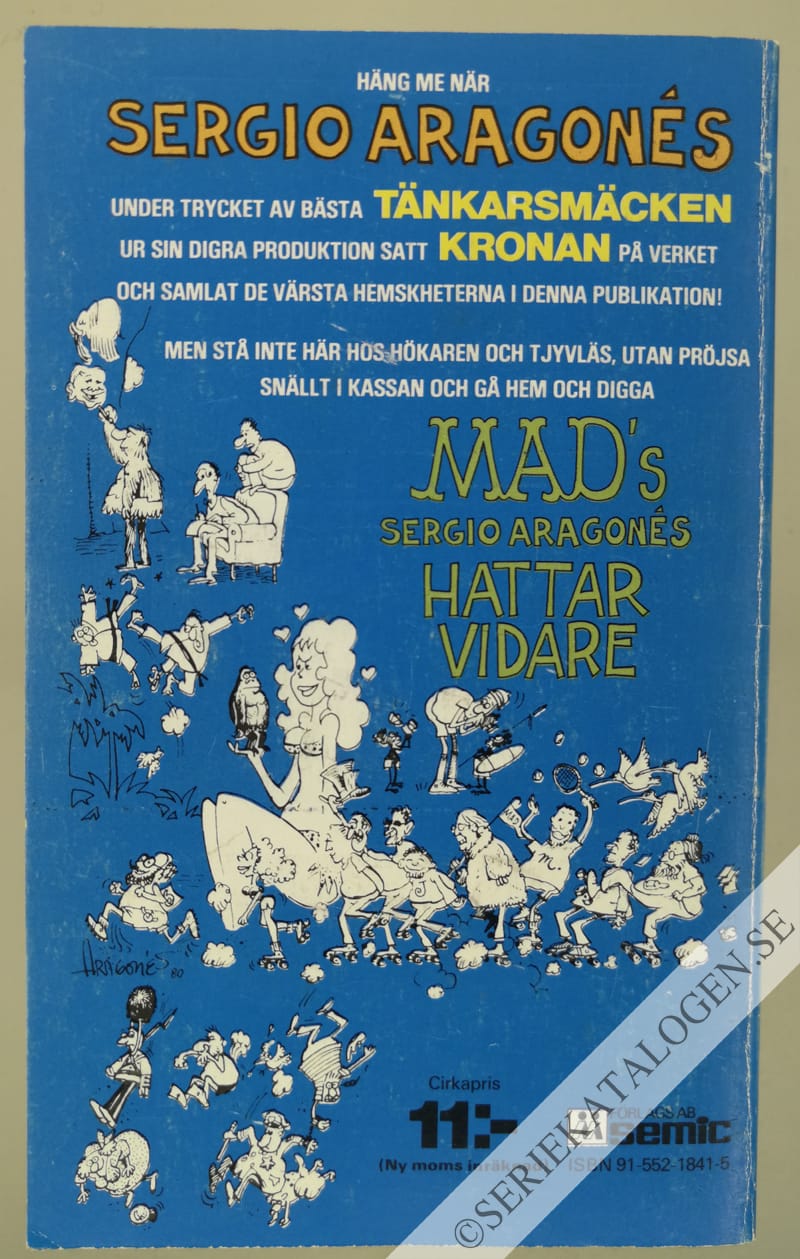 Baksida på MAD's Sergio Aragonés hattar vidare (1982)