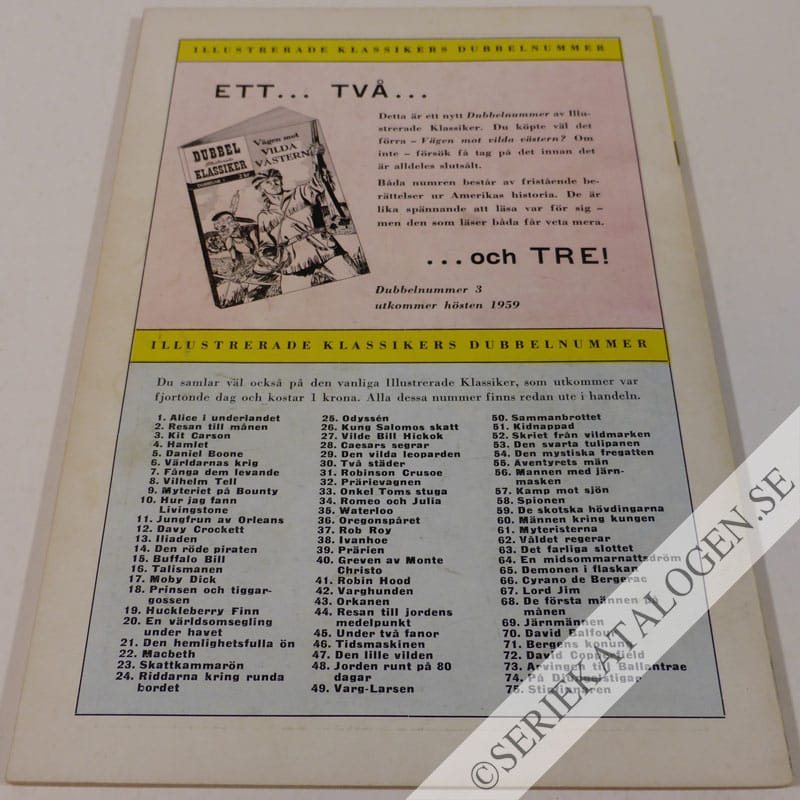 Baksida på Vidare västerut (1959)