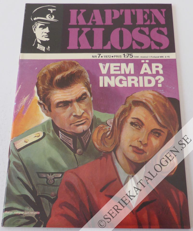 Framsida på Kapten Kloss #7 - Vem är Ingrid? (1972)