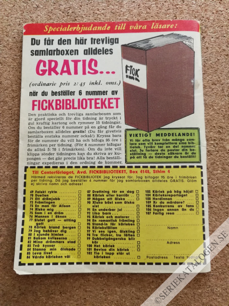 Baksida på Möte i mörker (1966)