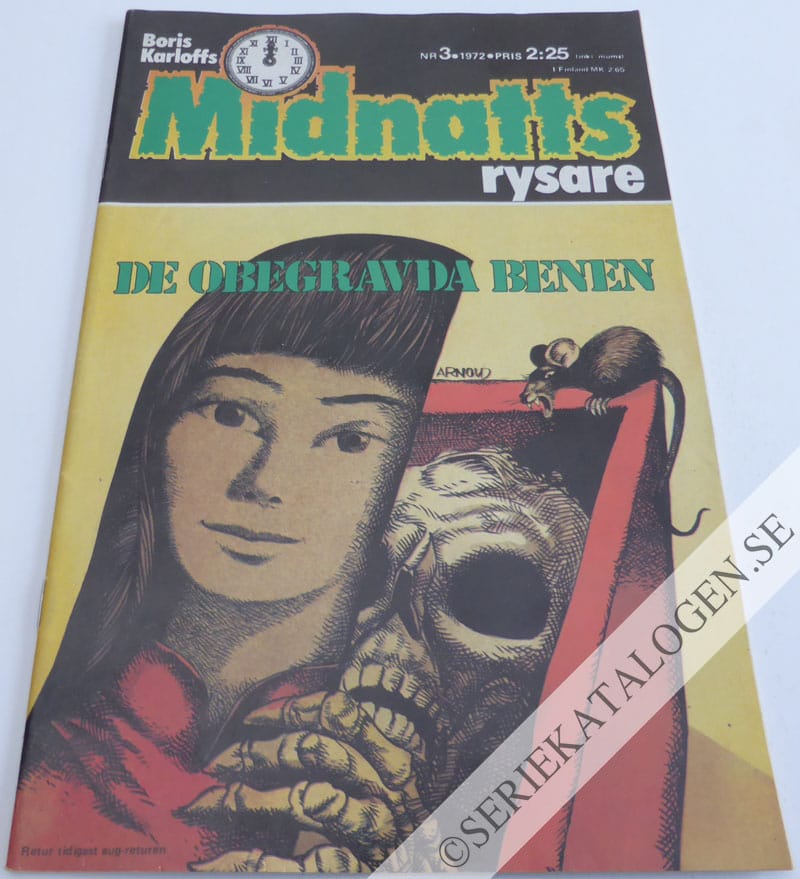 Framsida på Boris Karloffs Midnattsrysare #3 (1972)