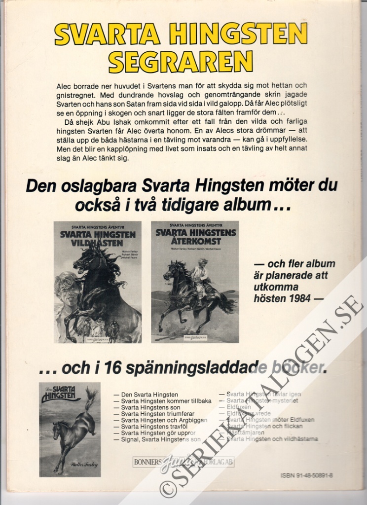 Baksida på Svarta Hingsten - segraren (1984)