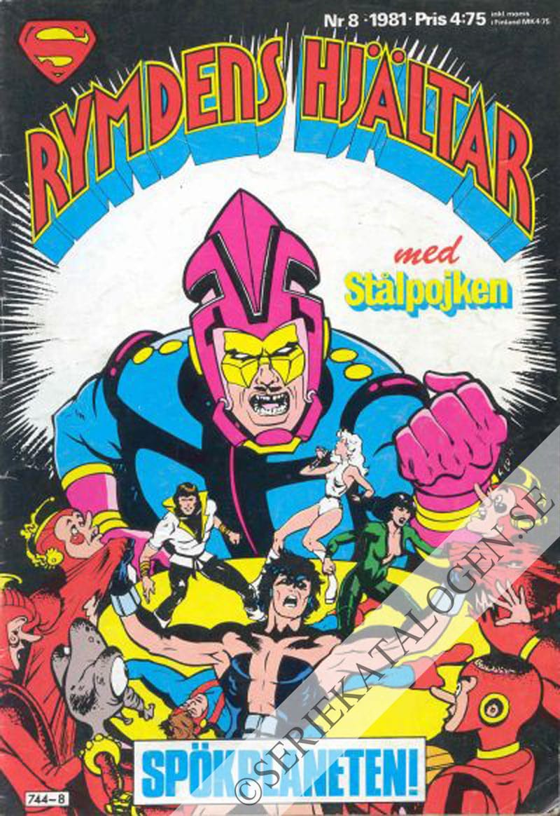 Framsida på Rymdens hjältar med Stålpojken #8 (1981)